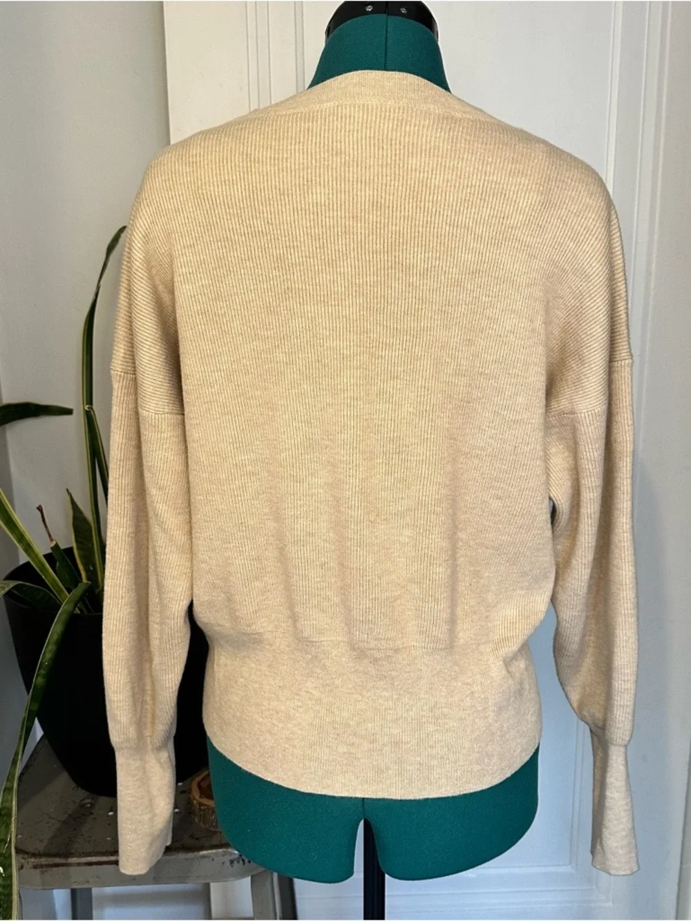 J. Crew Cream Ribbed Crewneck Sweater